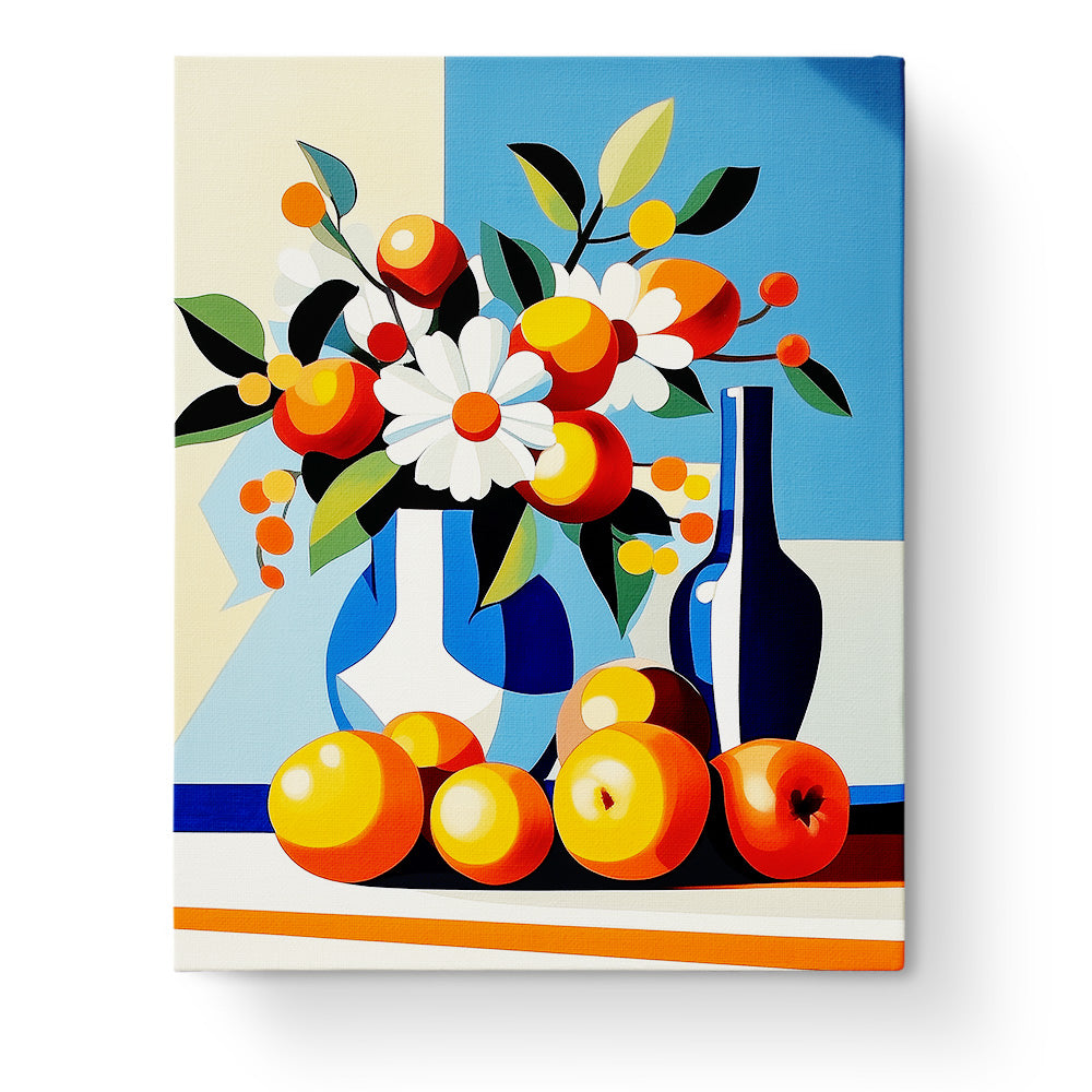 Ein farbenfrohes Frucht- und Blumenthema von miicreaitve. Perfekt für Achtsamkeit mit diesem Malen nach Zahlen Kit.