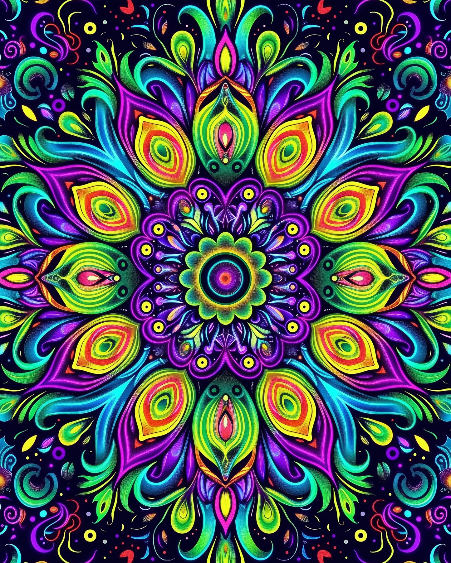 Buntes Mandala mit leuchtenden Farben von miicreaitve, Zauberhafte Farbenpracht - Mandalas. Ein meditatives und kreatives Malen nach Zahlen Erlebnis.