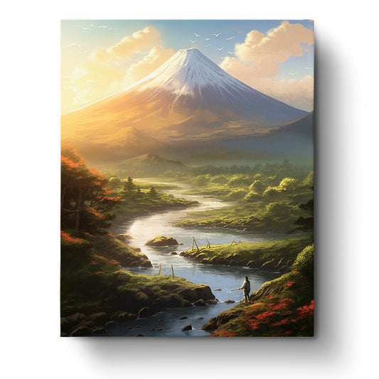 Mount Fuji - Fertiges Paint By Number Malen nach Zahlen Set - für Anfänger und Fortgeschrittene