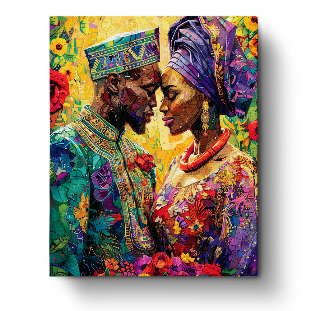 Afrikanischer Hochzeit – miicreative – Malen nach Zahlen, fix und fertig zum Ausmalen - Vorgefertigtes Design