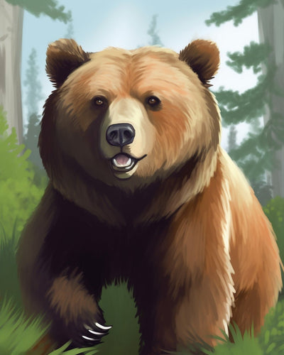 Wildlebender Bär - Malen nach Zahlen Kit
