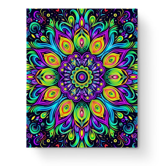 Buntes Mandala mit leuchtenden Farben von miicreaitve, Zauberhafte Farbenpracht - Mandalas. Ein meditatives und kreatives Malen nach Zahlen Erlebnis.