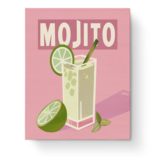 Mojito-Illustration mit Limetten und Blättern von miicreative. Ein erfrischendes Malen nach Zahlen Erlebnis aus der Minimalistic Kollektion.