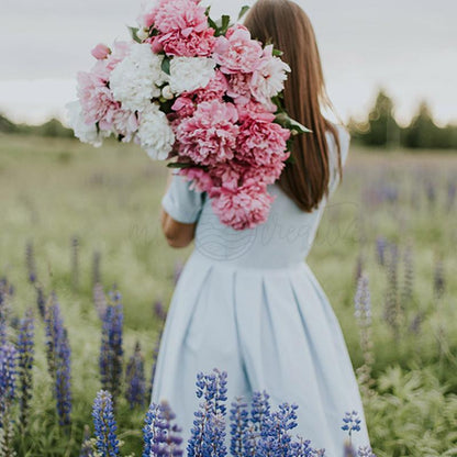 Mädchen mit Blumen - upload eigenes Foto - Malen nach Zahlen - miicreative